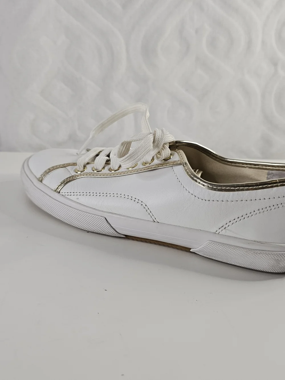 Michael Kors White Sneakers with Gold Accents